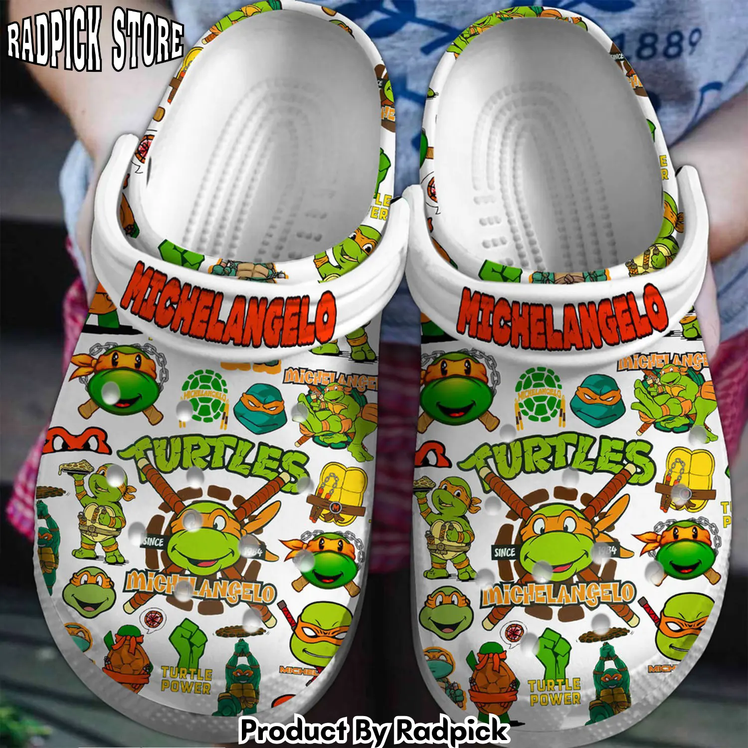 Radpick teenage mutant ninja turtles michelangelo cartoon clogs shoes for men women rp652836
